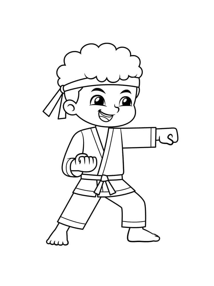 Tô màu Cậu Bé Học Karate