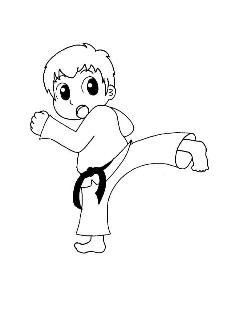 Tô màu Cậu Bé Karate Đáng Yêu