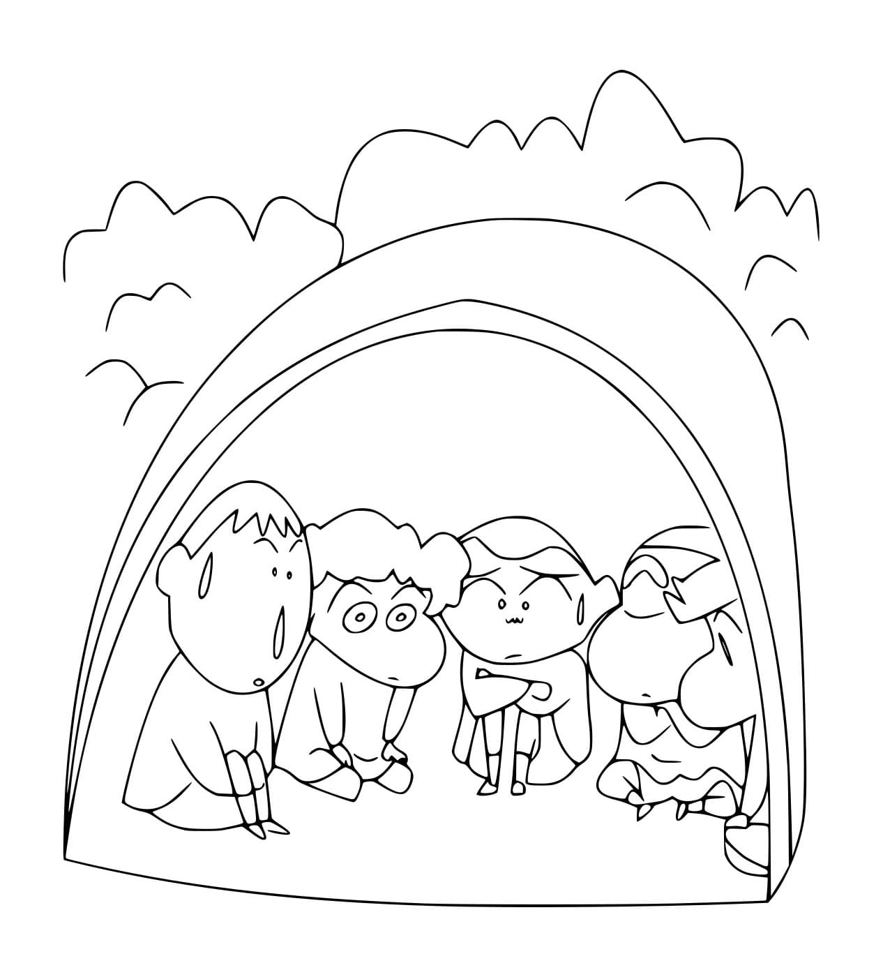 Tô màu Cậu Bé Shin Cùng Bạn Bè