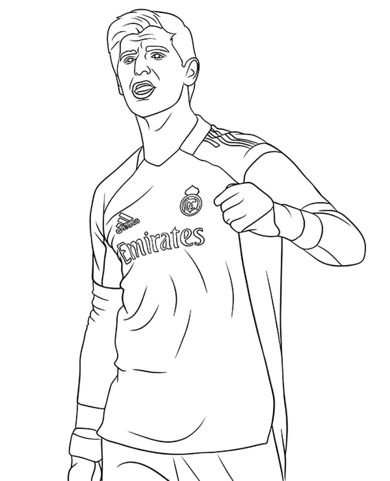 Tô màu Cầu Thủ Bóng Đá Thibaut Courtois