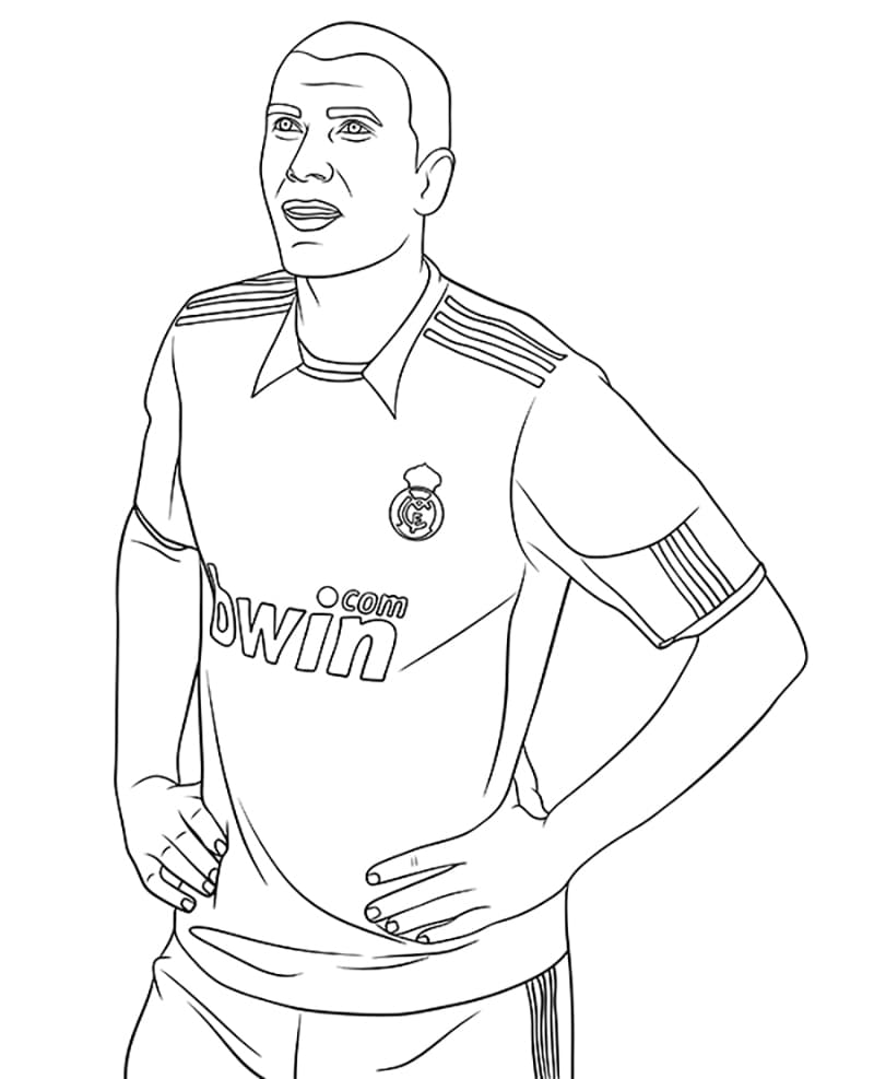 Tô màu Cầu Thủ Bóng Đá Zinedine Zidane