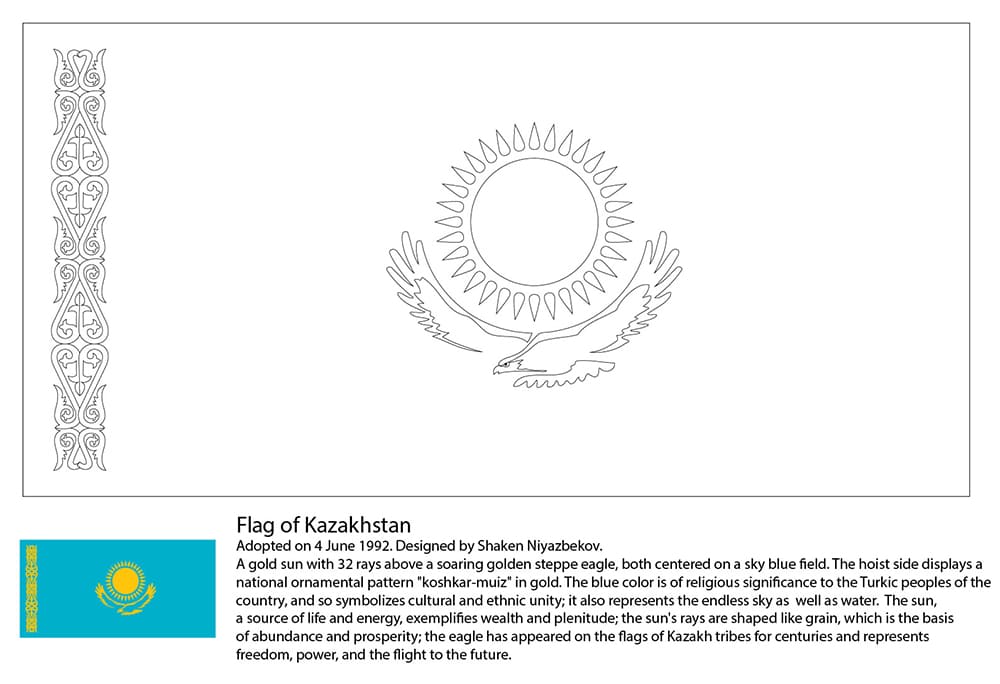Tô màu Cờ Kazakhstan