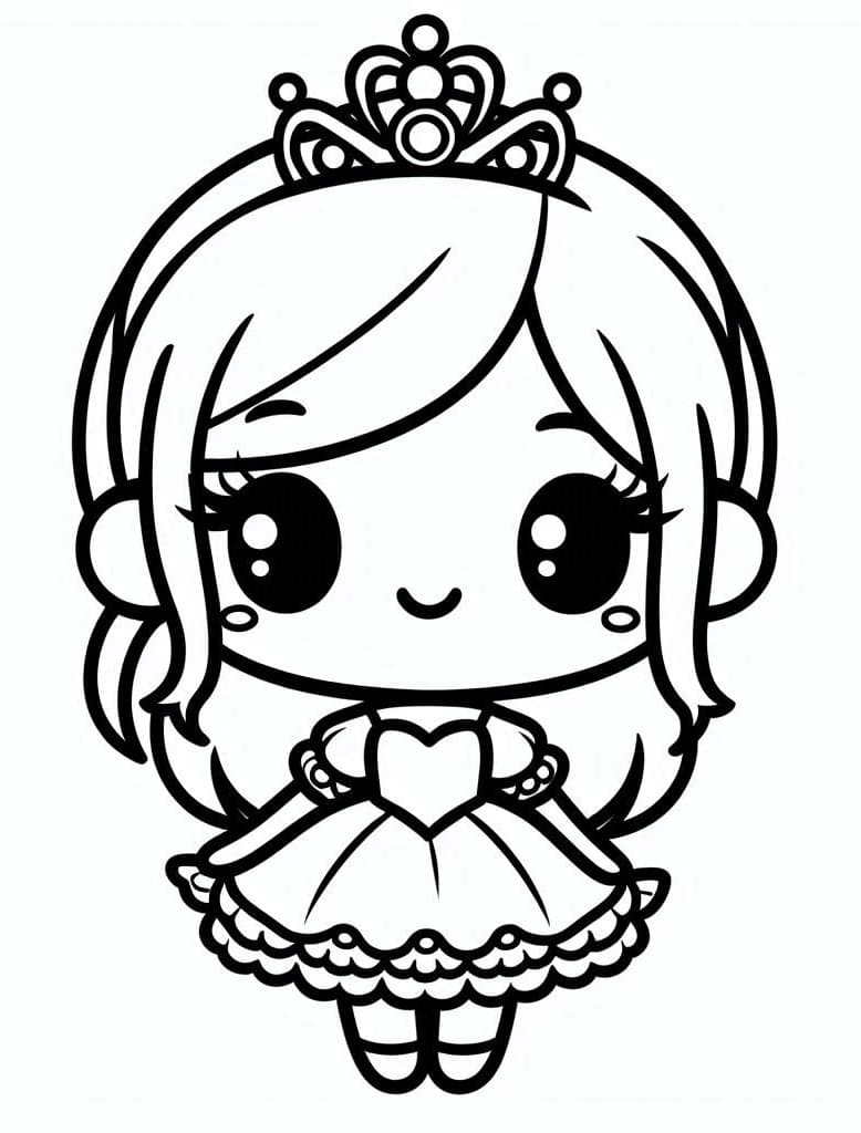 Tô màu Công Chúa Chibi Bé Nhỏ