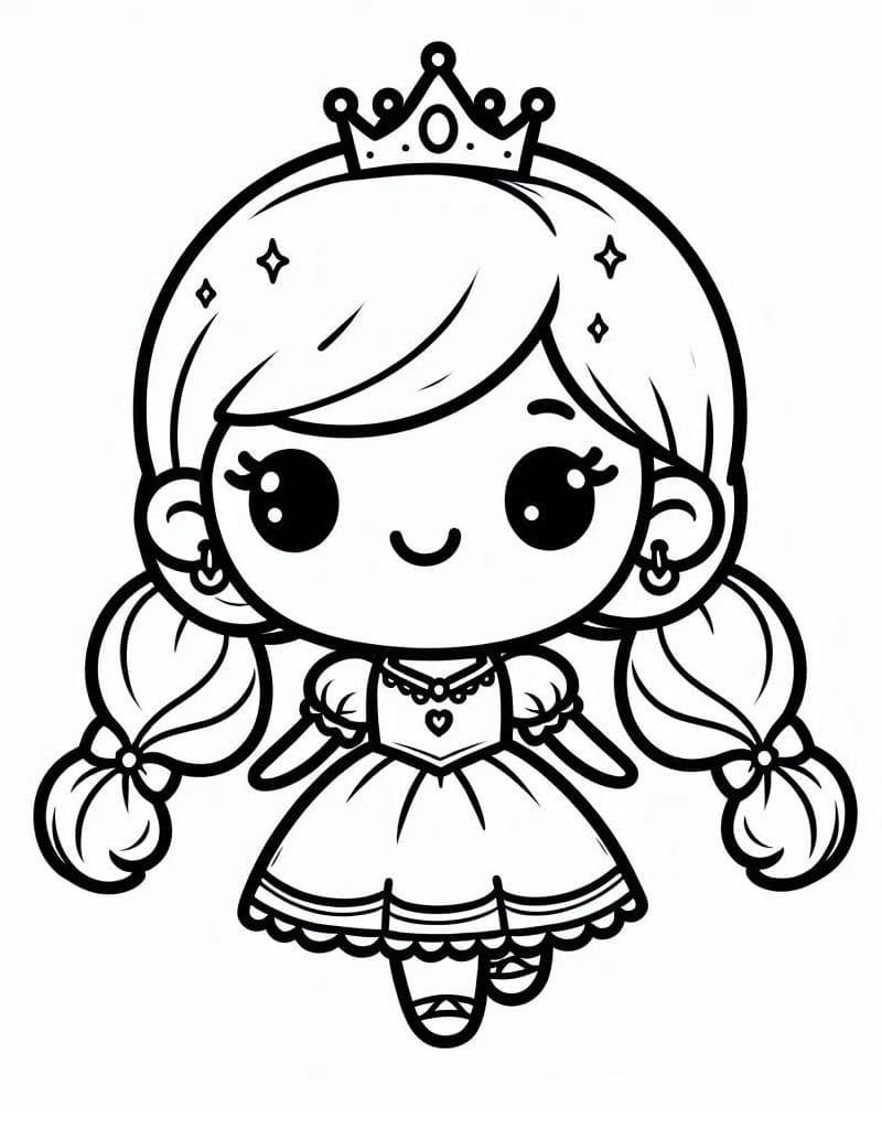 Tô màu Công Chúa Chibi Dễ Thương