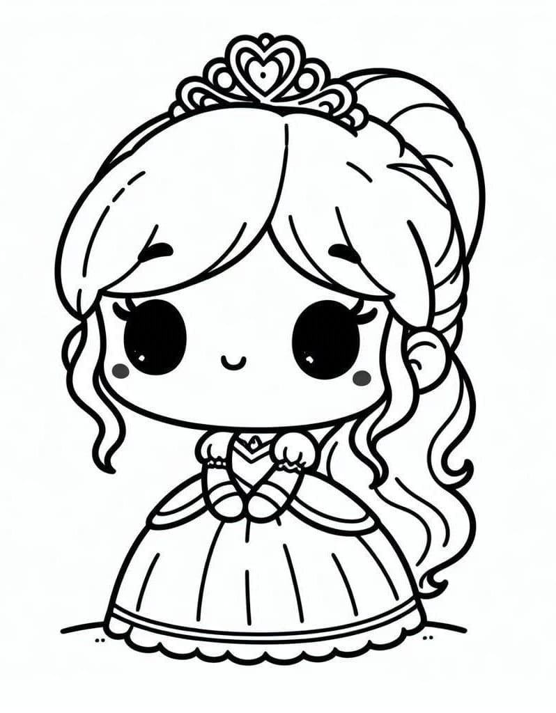 Tô màu Công Chúa Chibi Đơn Giản