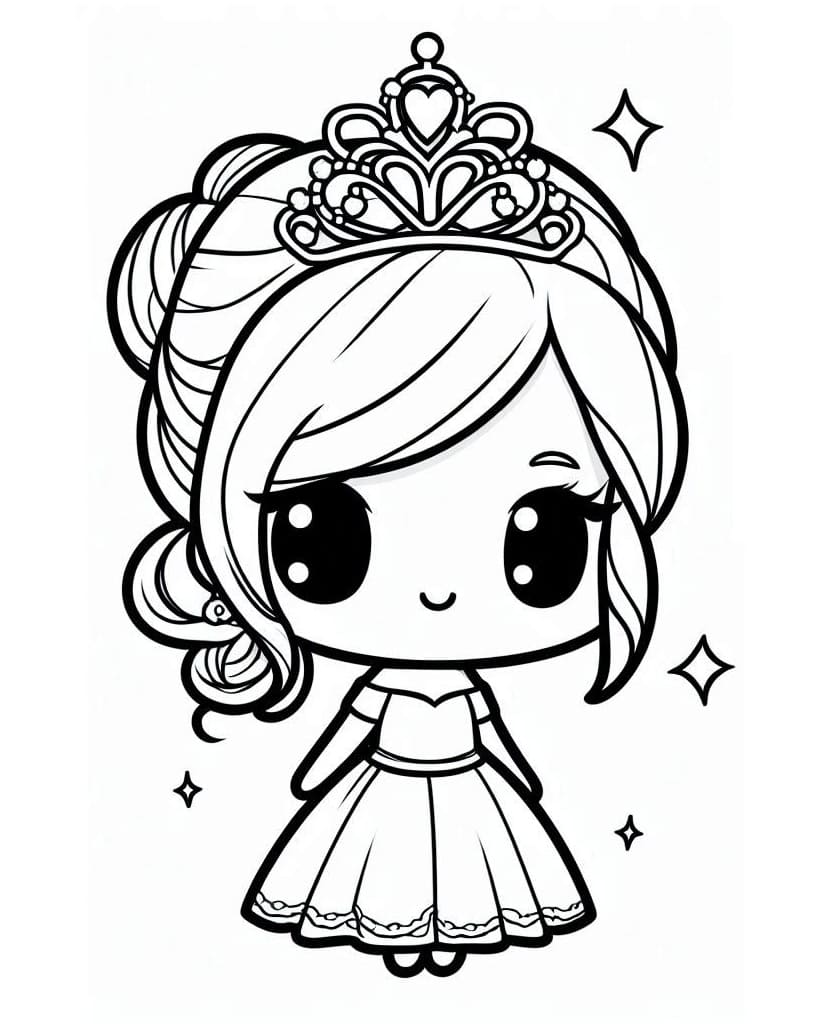 Tô màu Công Chúa Chibi Vui Mừng