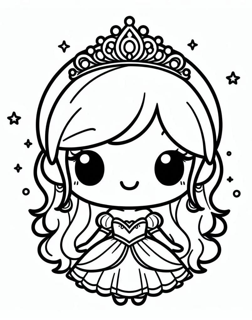 Tô màu Công Chúa Chibi Vui Vẻ