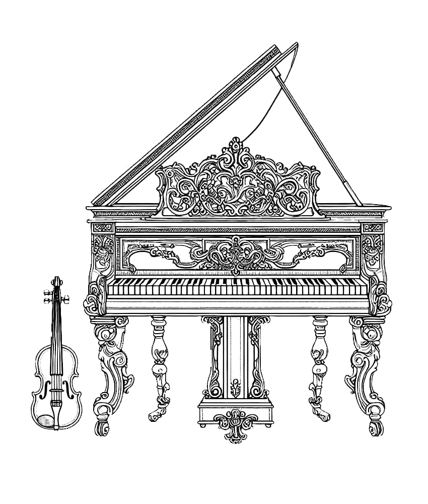 Tô màu Đàn Piano Quý Phái