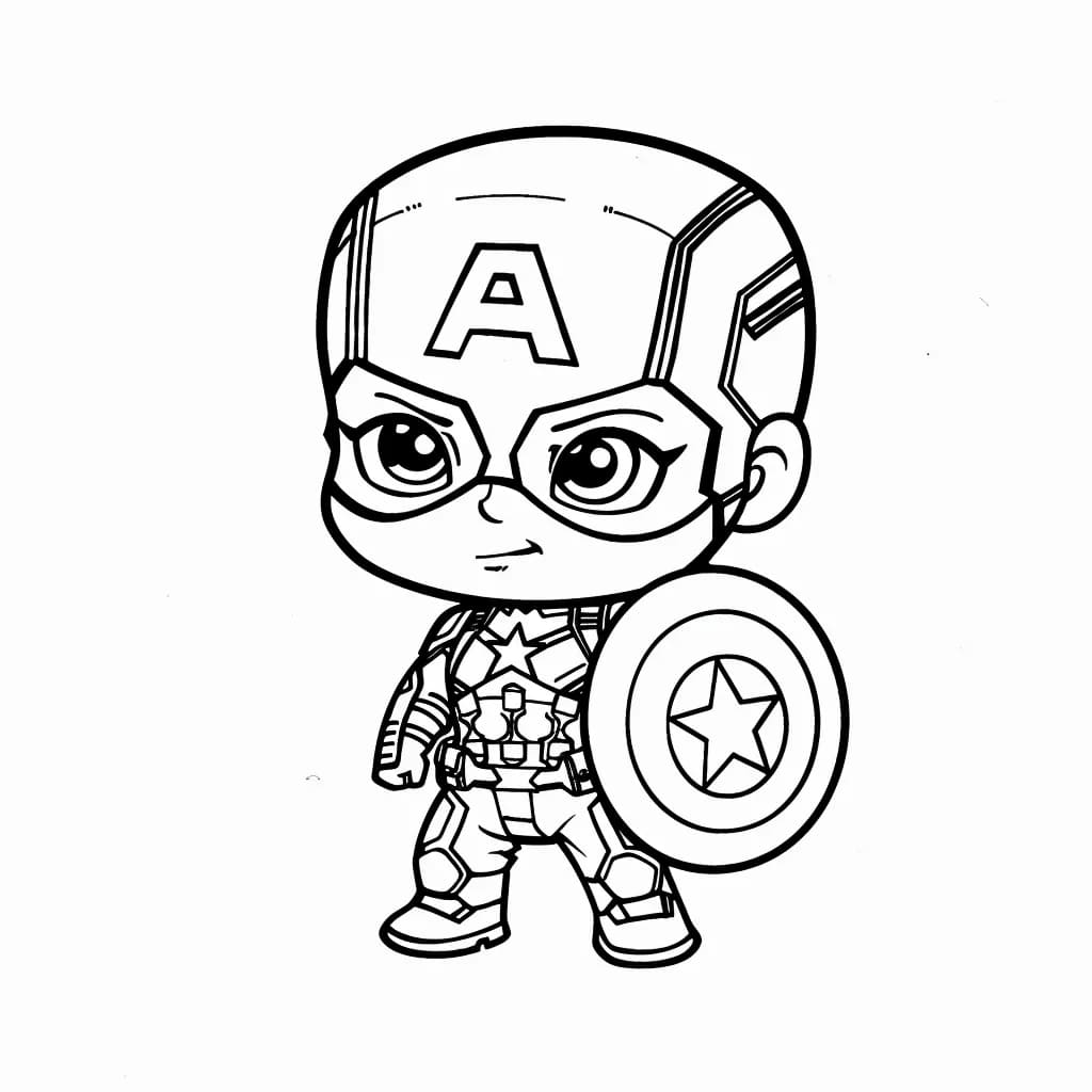 Tô màu Đội Trưởng Mĩ Chibi