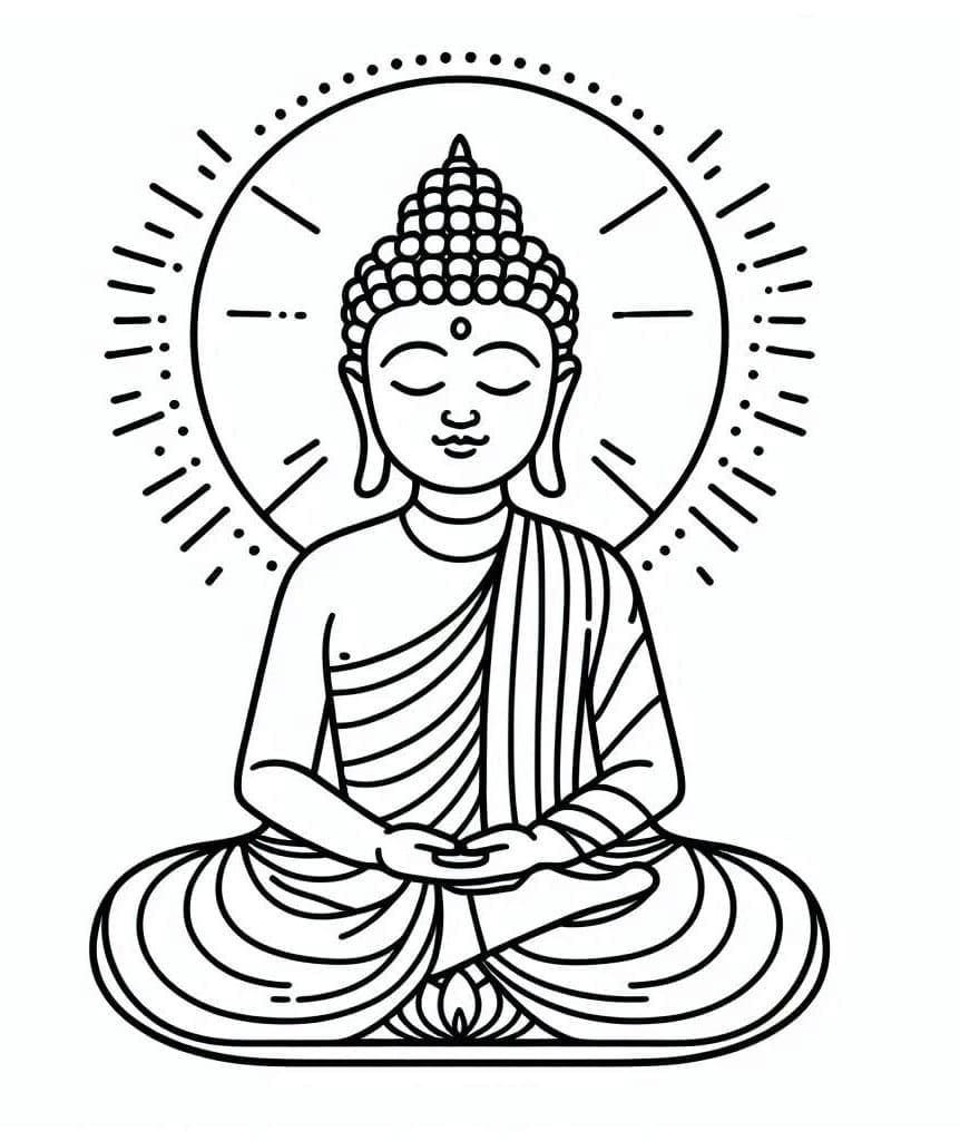 Tô màu Đức Phật Ngồi Thiền