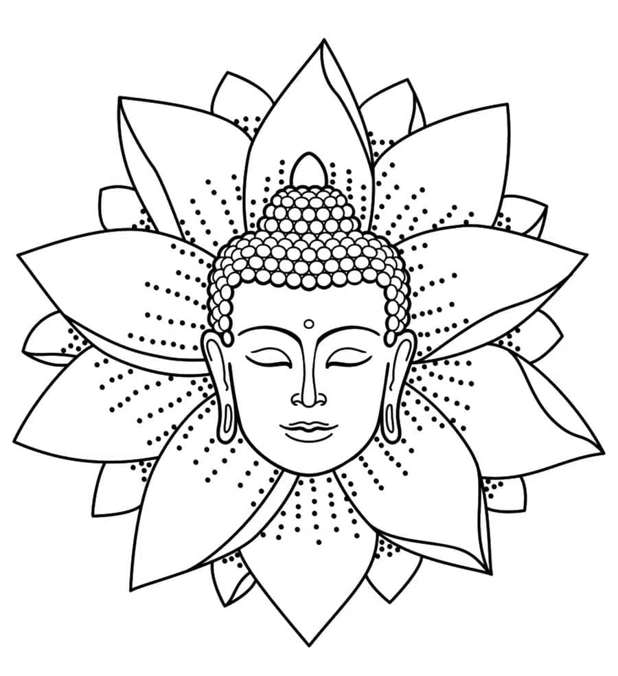 Tô màu Đức Phật Với Hoa Sen
