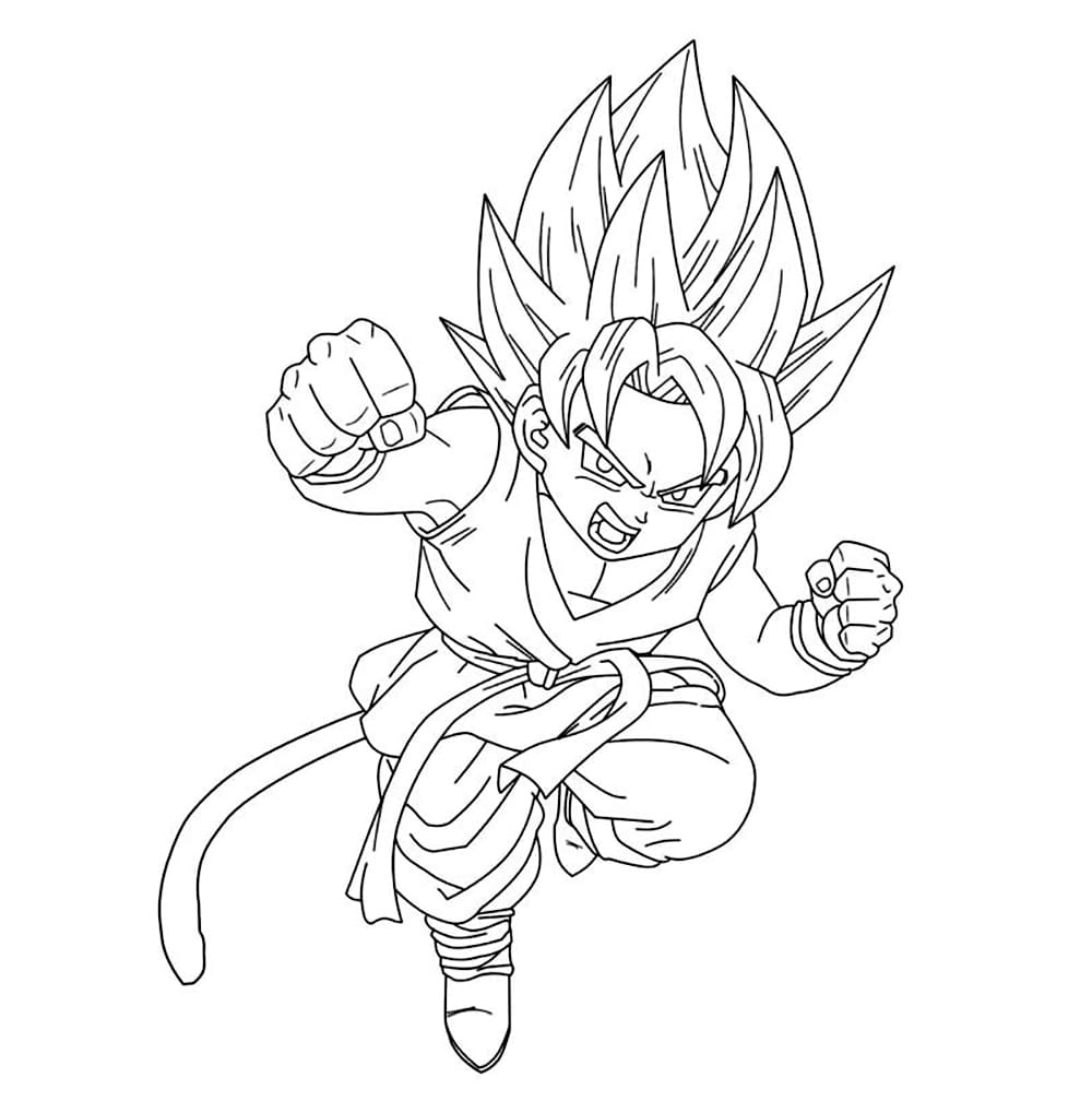 Tô màu Goku Bé Nhỏ Tức Giận