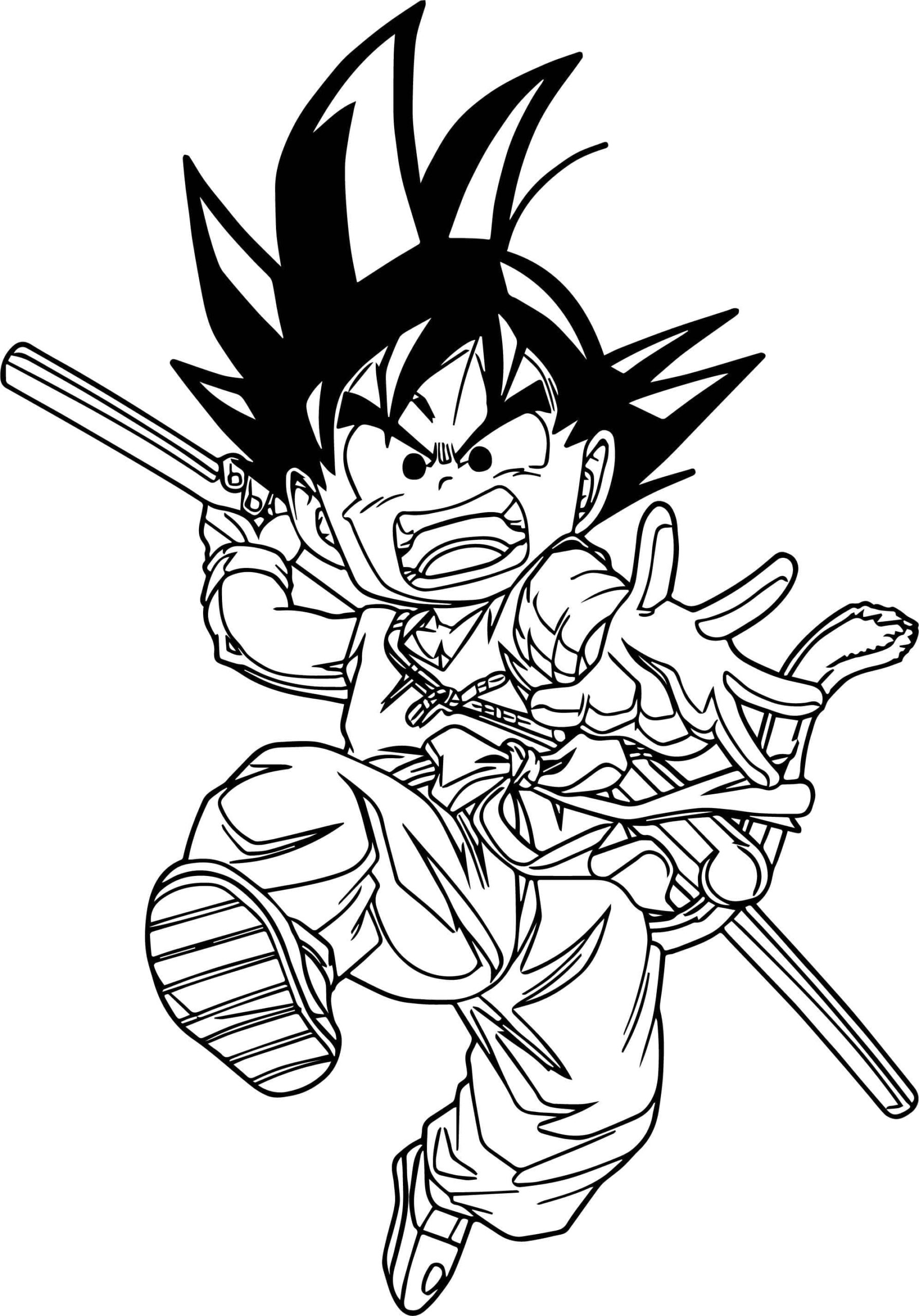 Tô màu Goku Nhỏ Bé Tấn Công