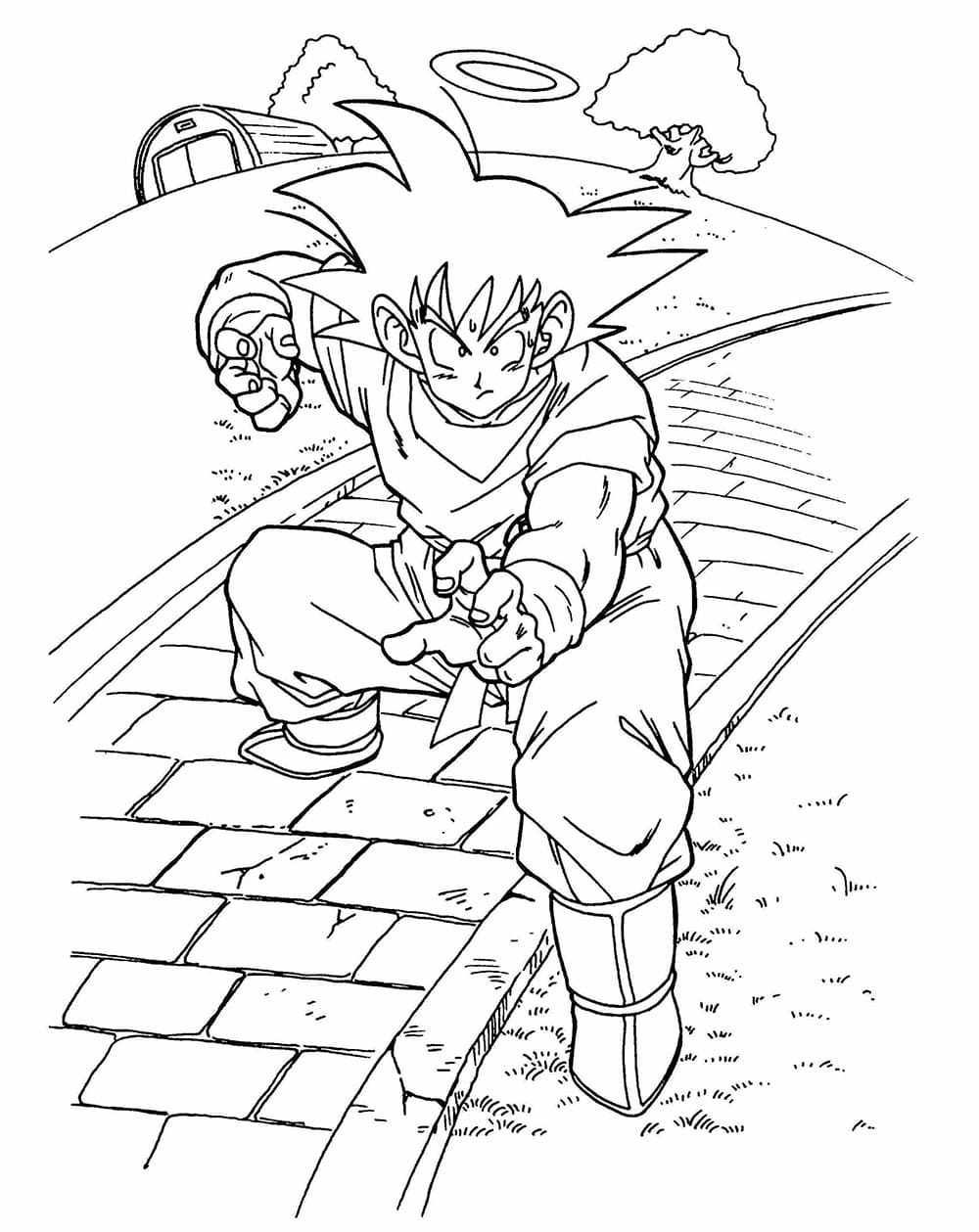 Tô màu Goku Tập Luyện