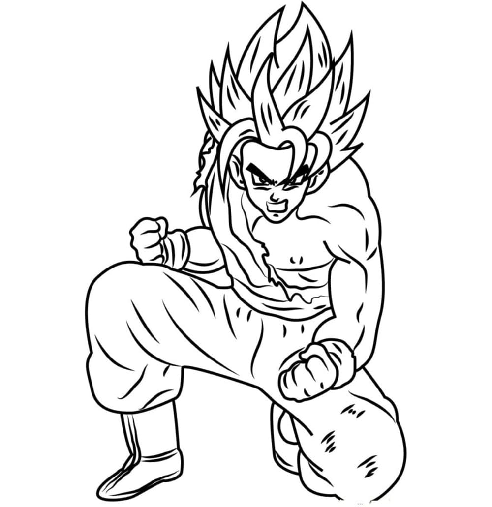 Tô màu Hình Ảnh Goku Tức Giận
