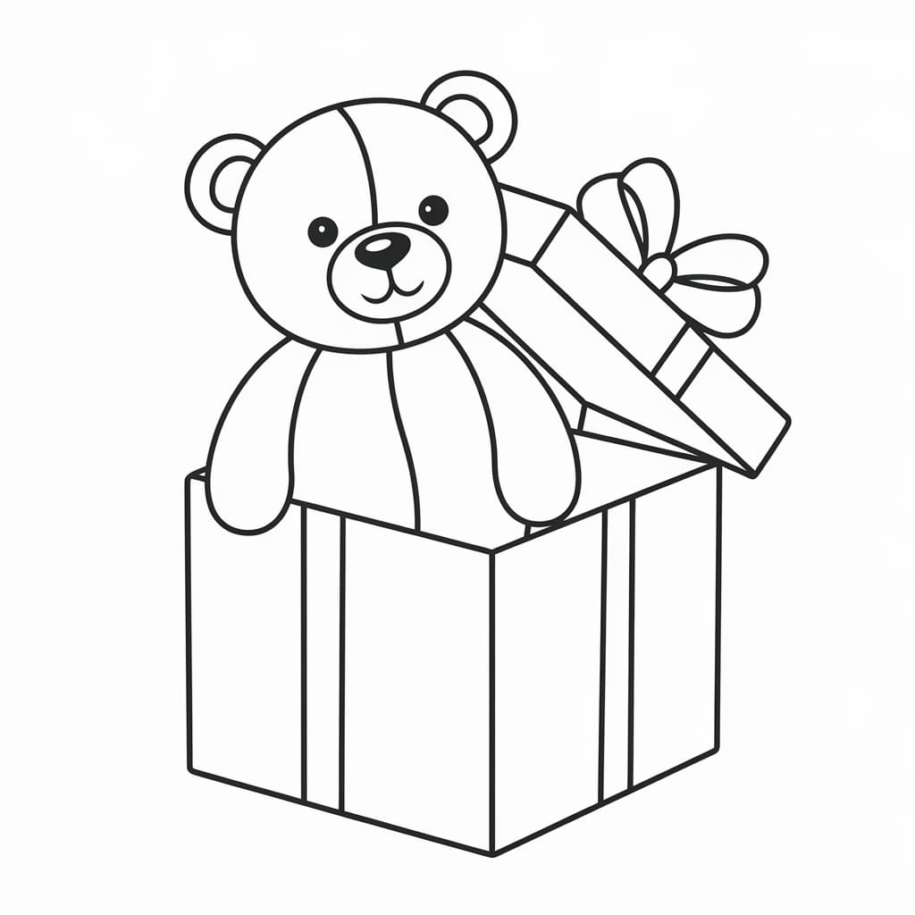 Tô màu Hộp Quà Có Gấu Bông