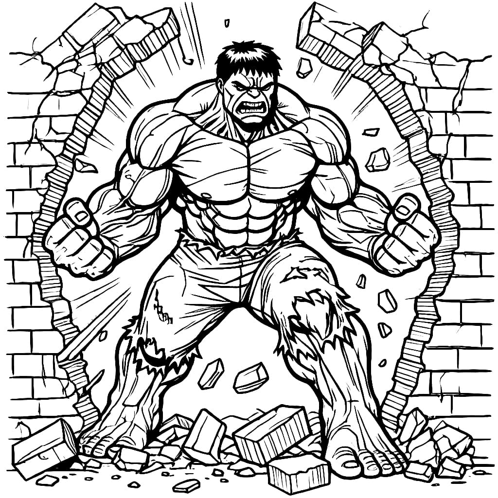 Tô màu Hulk Phá Bức Tường