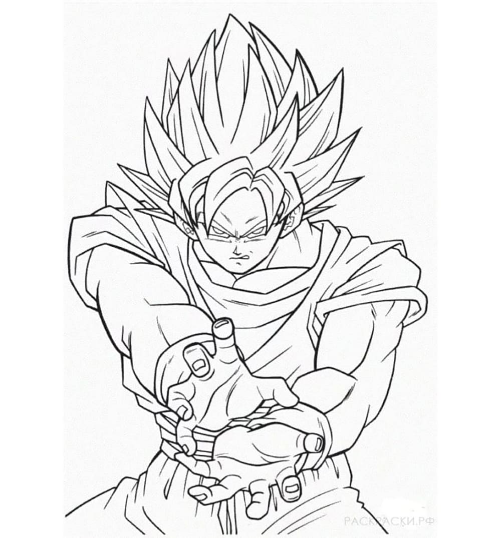 Tô màu Kamehameha Của Goku
