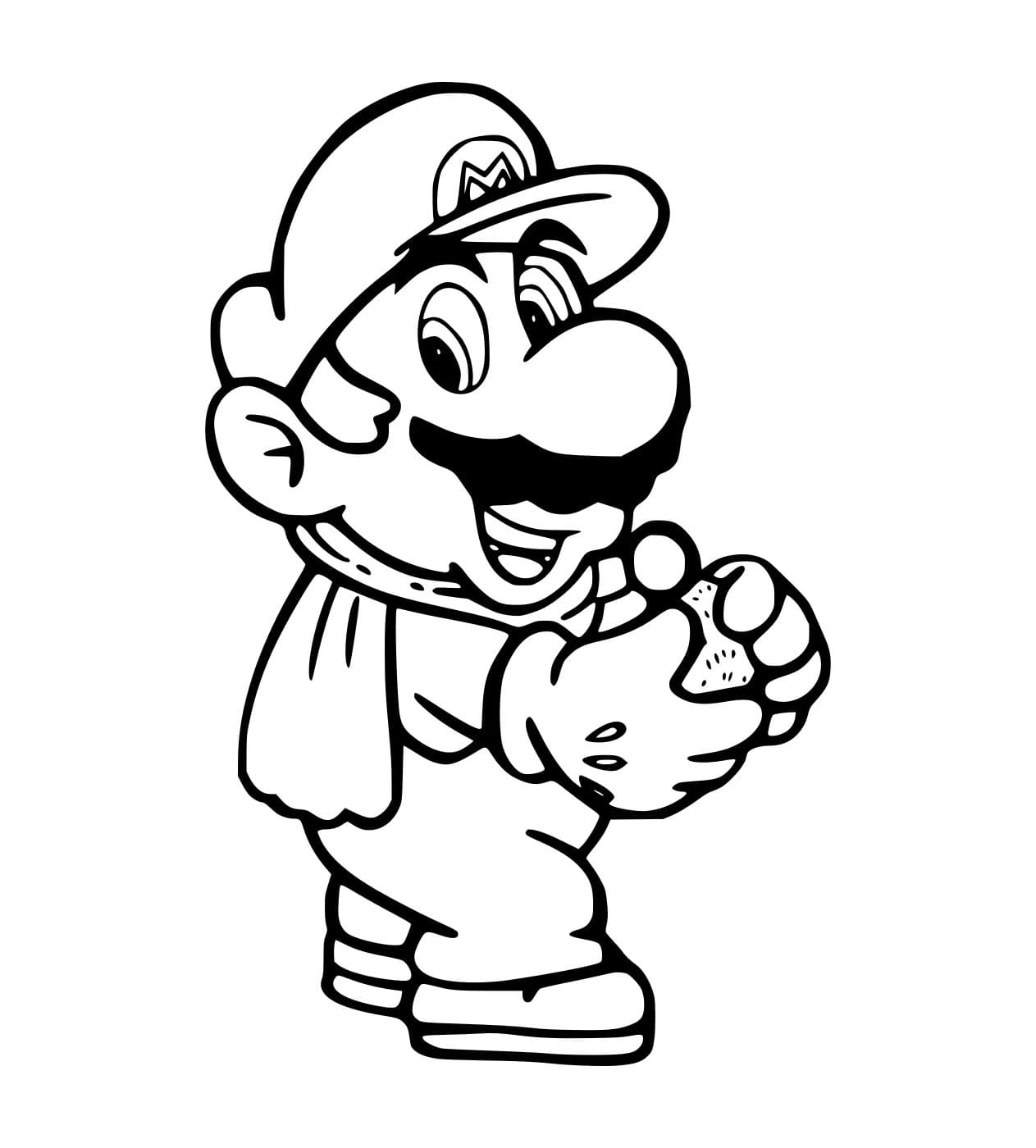 Tô màu Mario Cầm Bóng