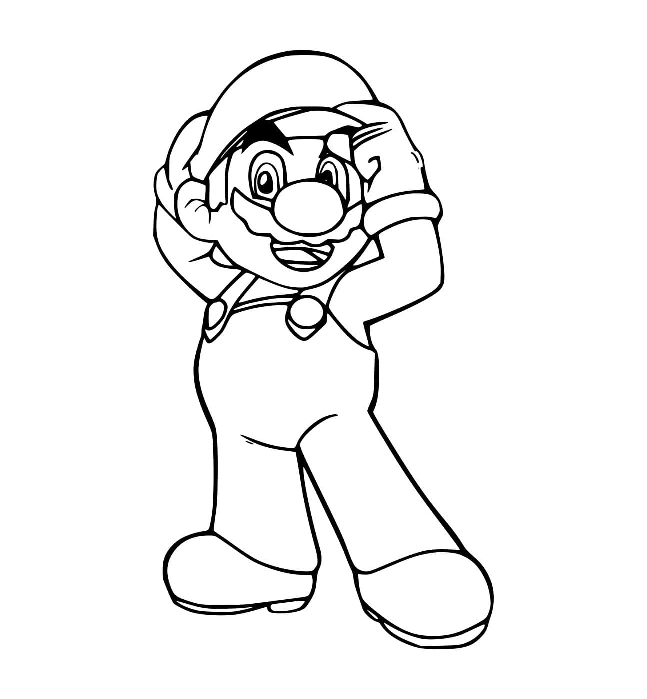 Tô màu Mario Cầm Mũ