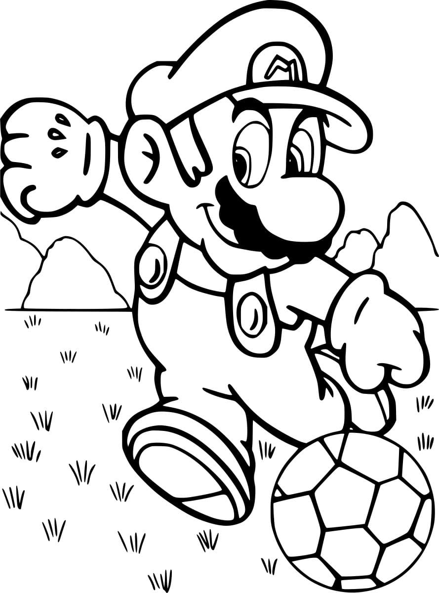 Tô màu Mario Chơi Bóng Đá