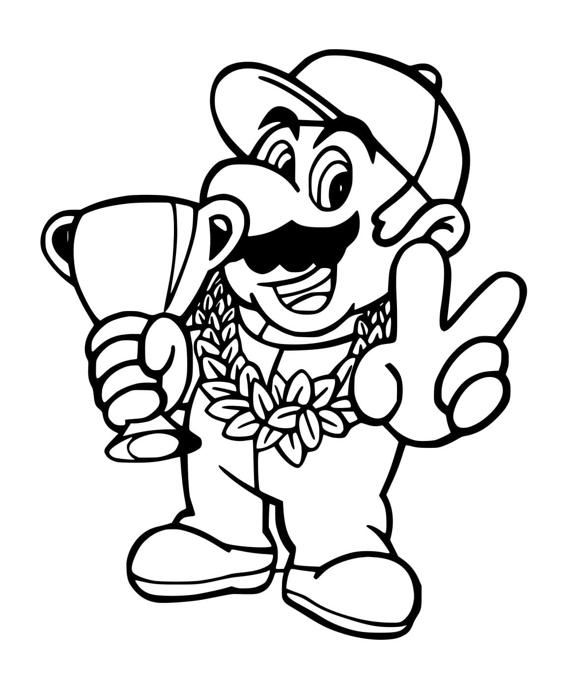 Tô màu Mario Được Một Chiếc Cúp