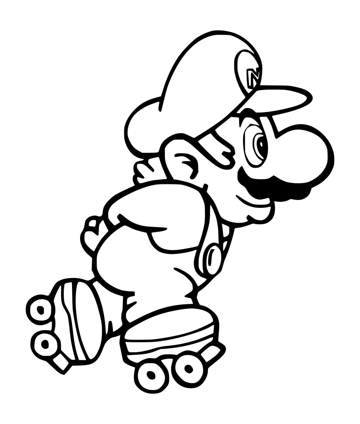 Tô màu Mario Trượt Patin