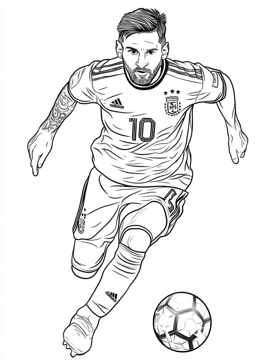 Tô màu Messi Đang Đi Bóng