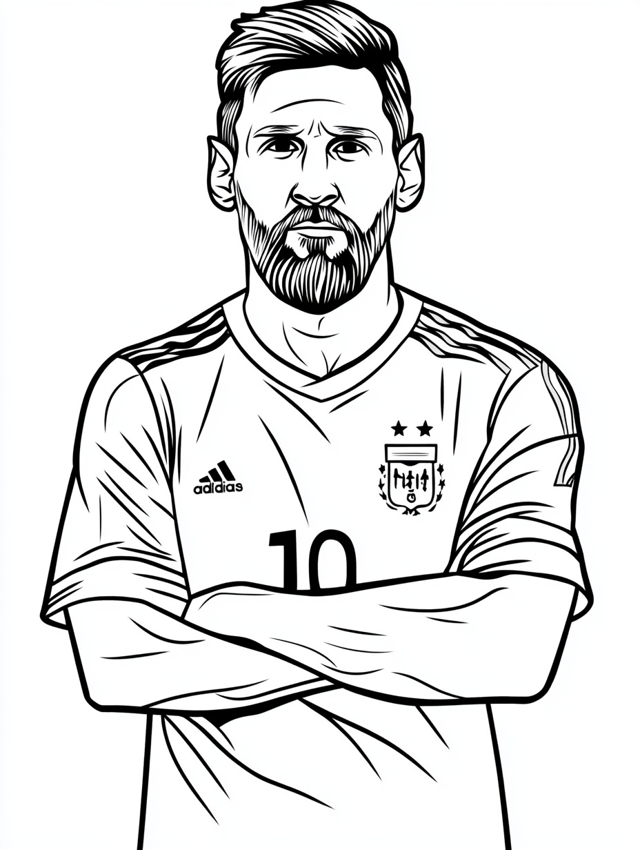 Tô màu Messi Đứng Khoanh Tay