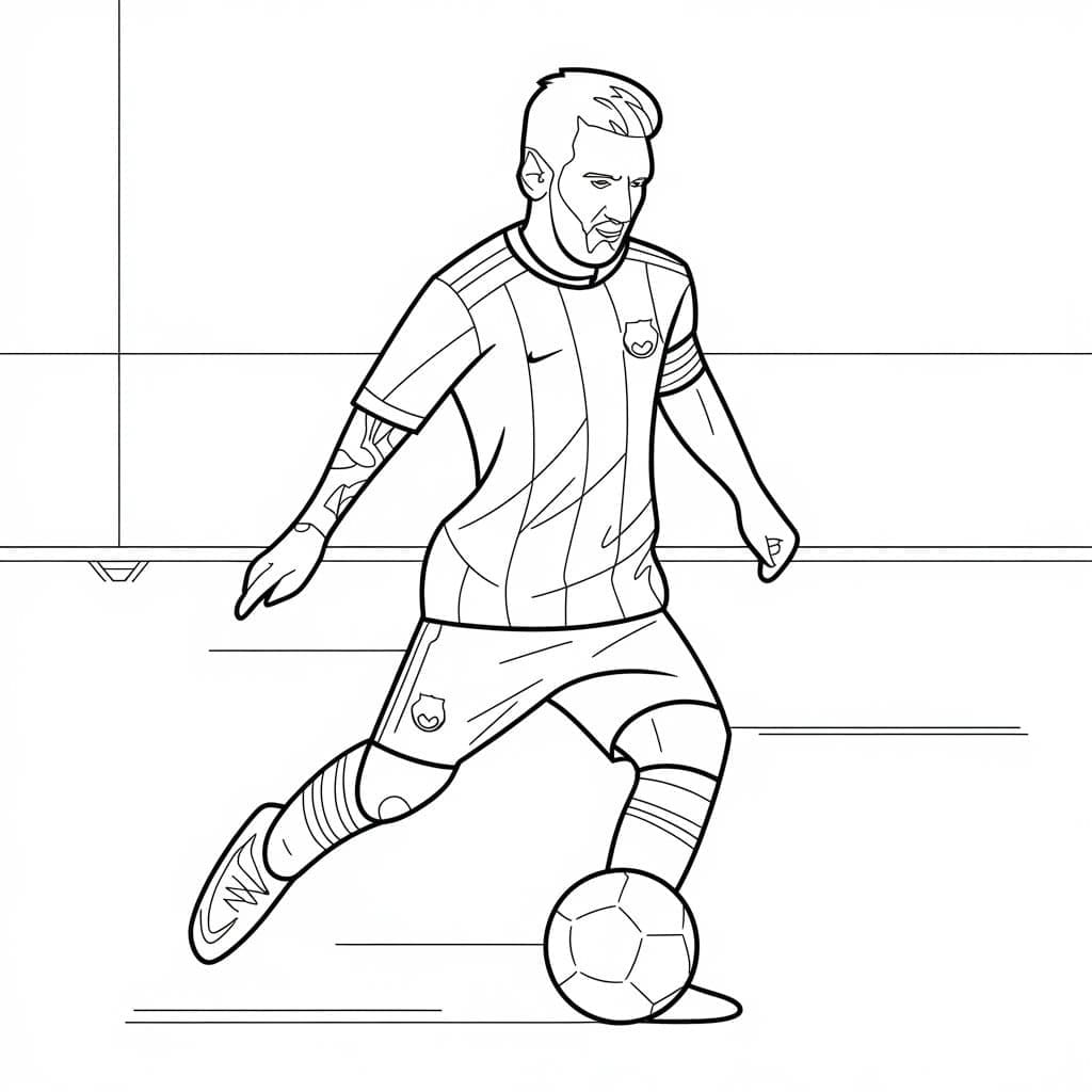 Tô màu Messi Sút Bóng