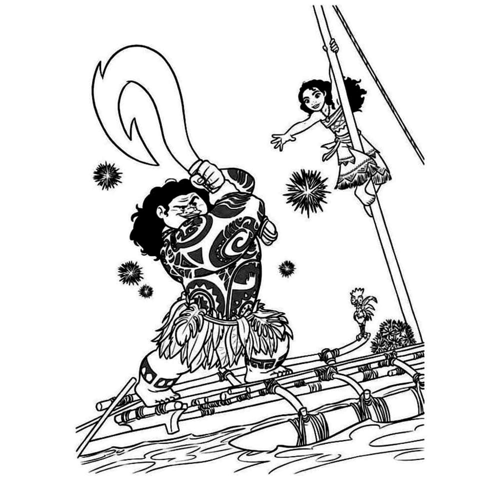 Tô màu Moana Đi Khám Phá