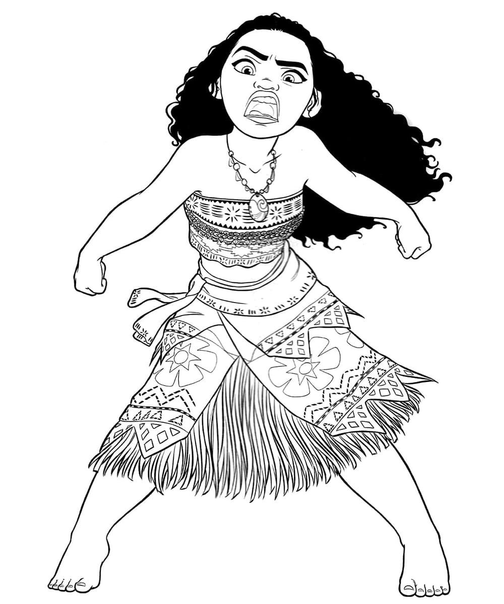Tô màu Moana Giận Dữ