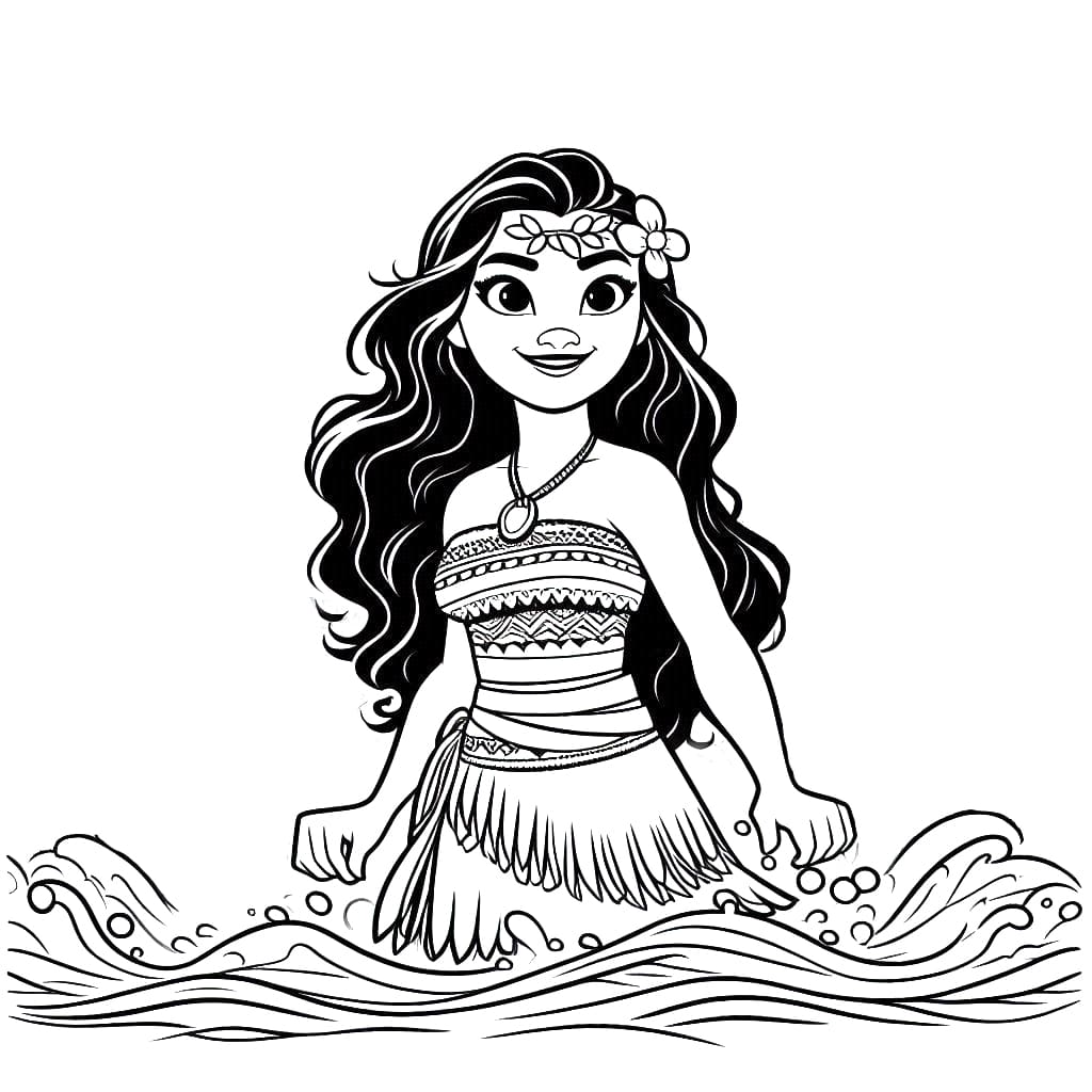 Tô màu Moana Ngoài Biển