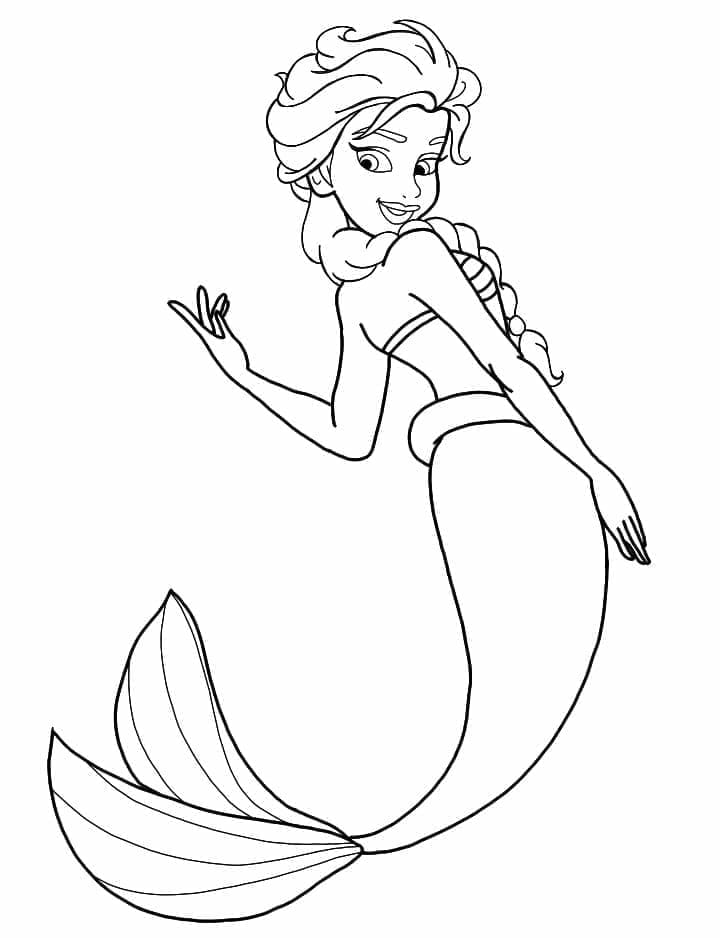 Tô màu Người Cá Elsa