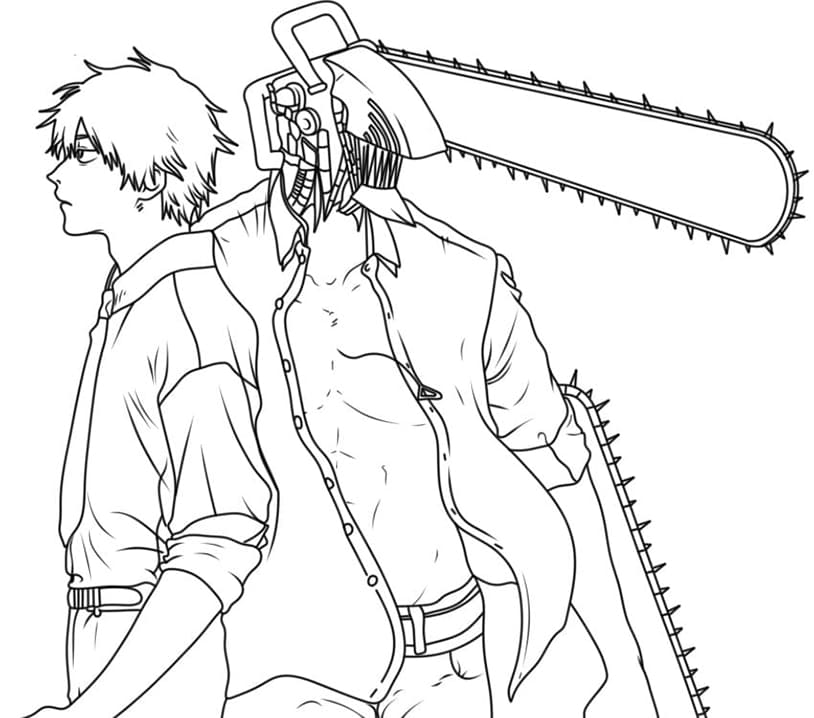 Tô màu Nhân Vật Denji Trong Anime Chainsaw Man