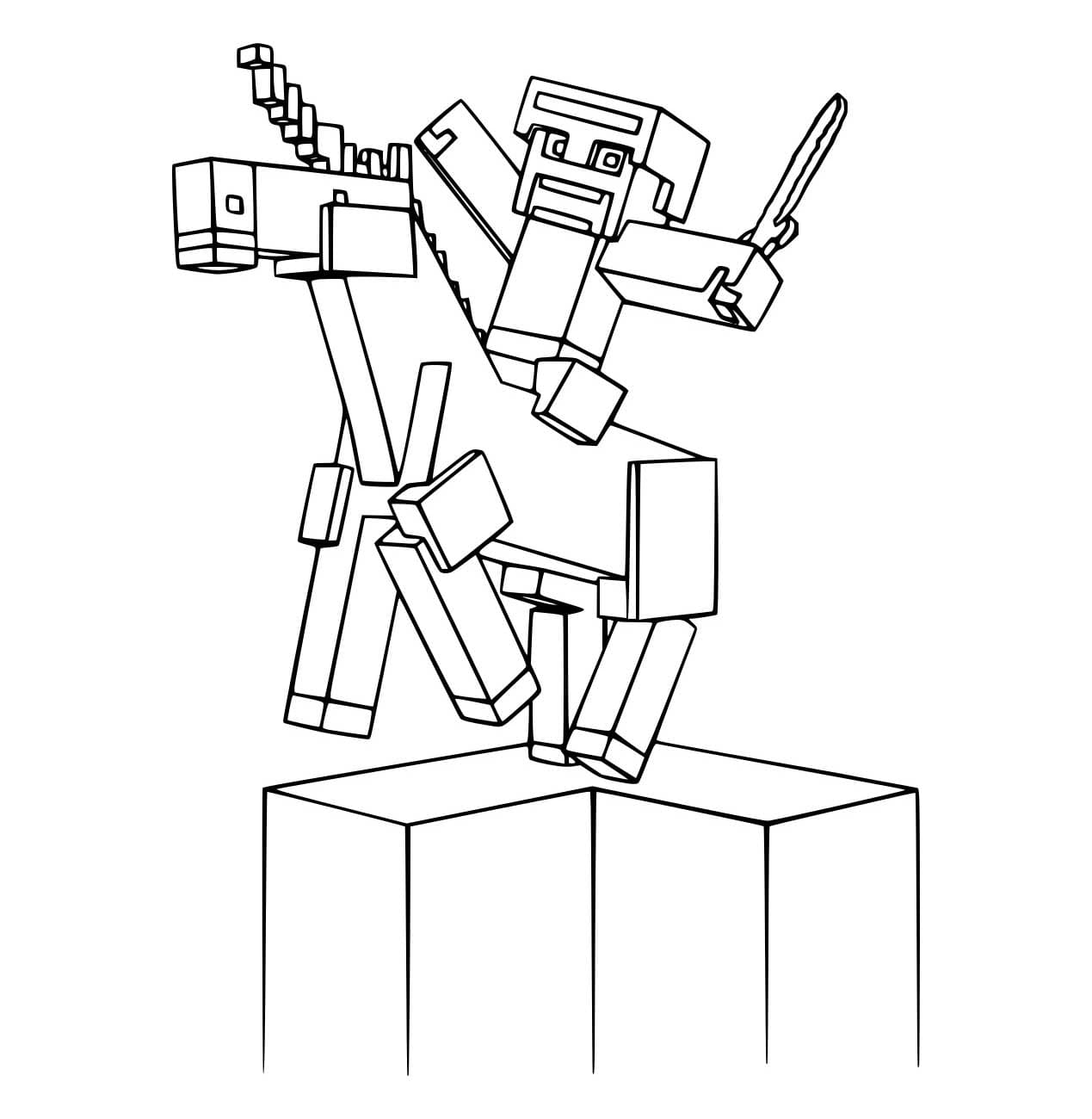Tô màu Nhân Vật Roblox Cưỡi Ngựa