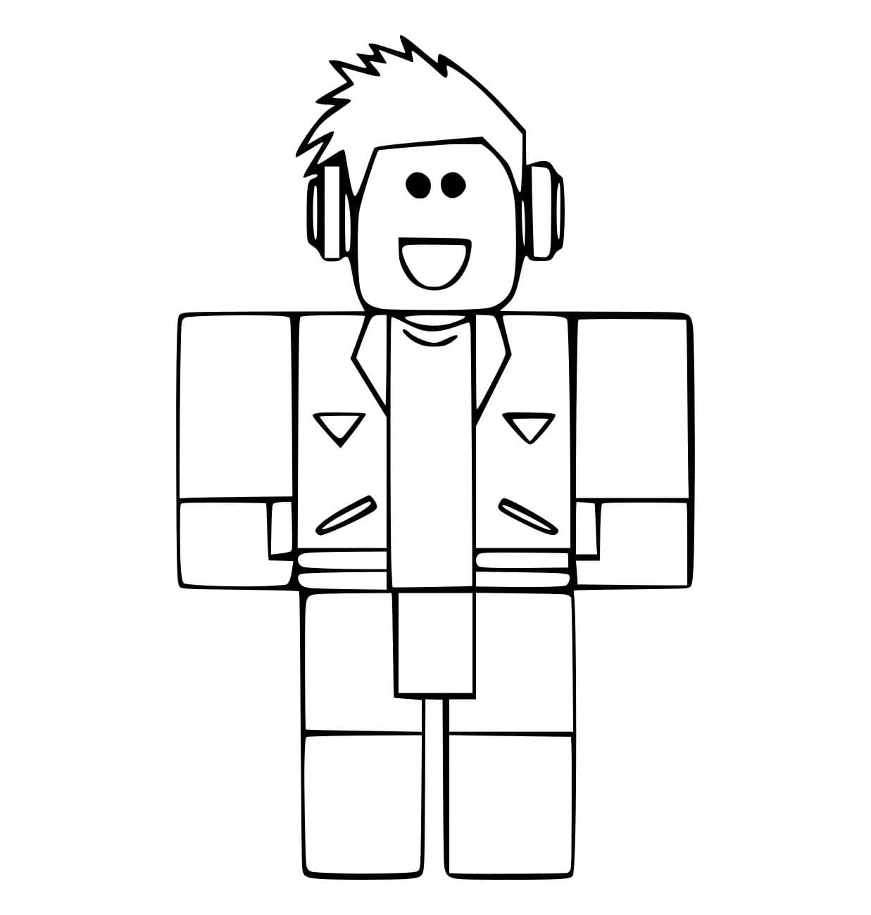 Tô màu Nhân Vật Roblox Đeo Tai Nghe