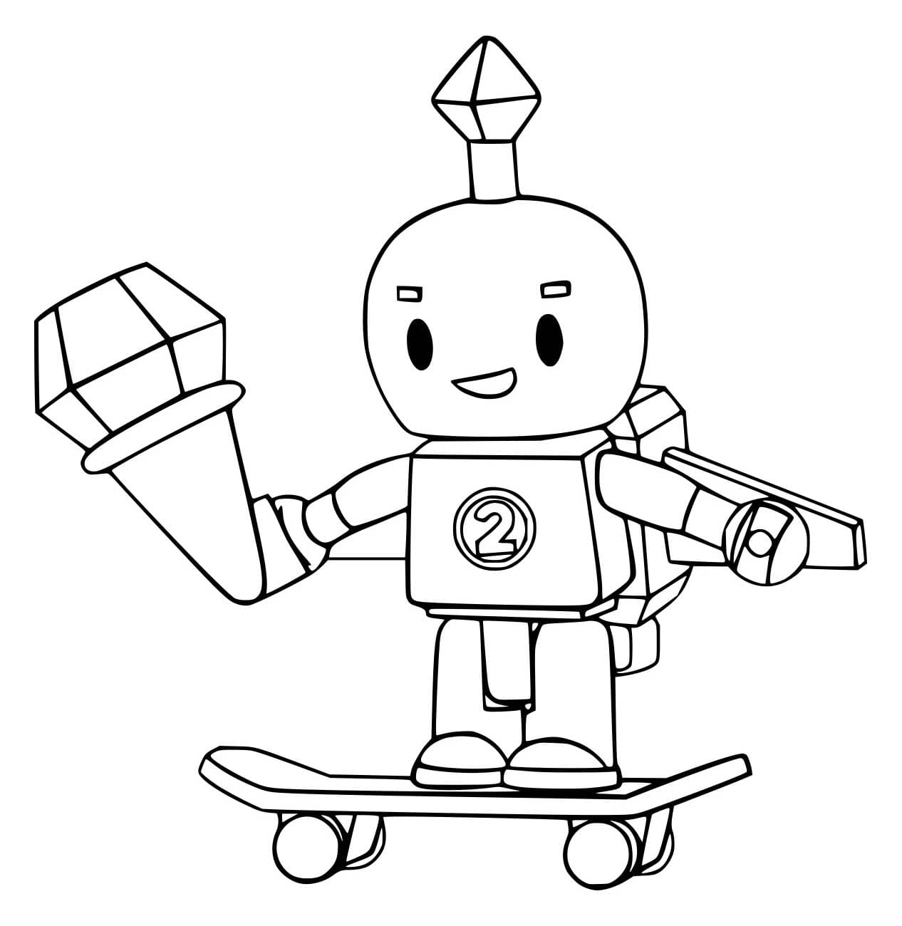 Tô màu Nhân Vật Trượt Ván Roblox Robot