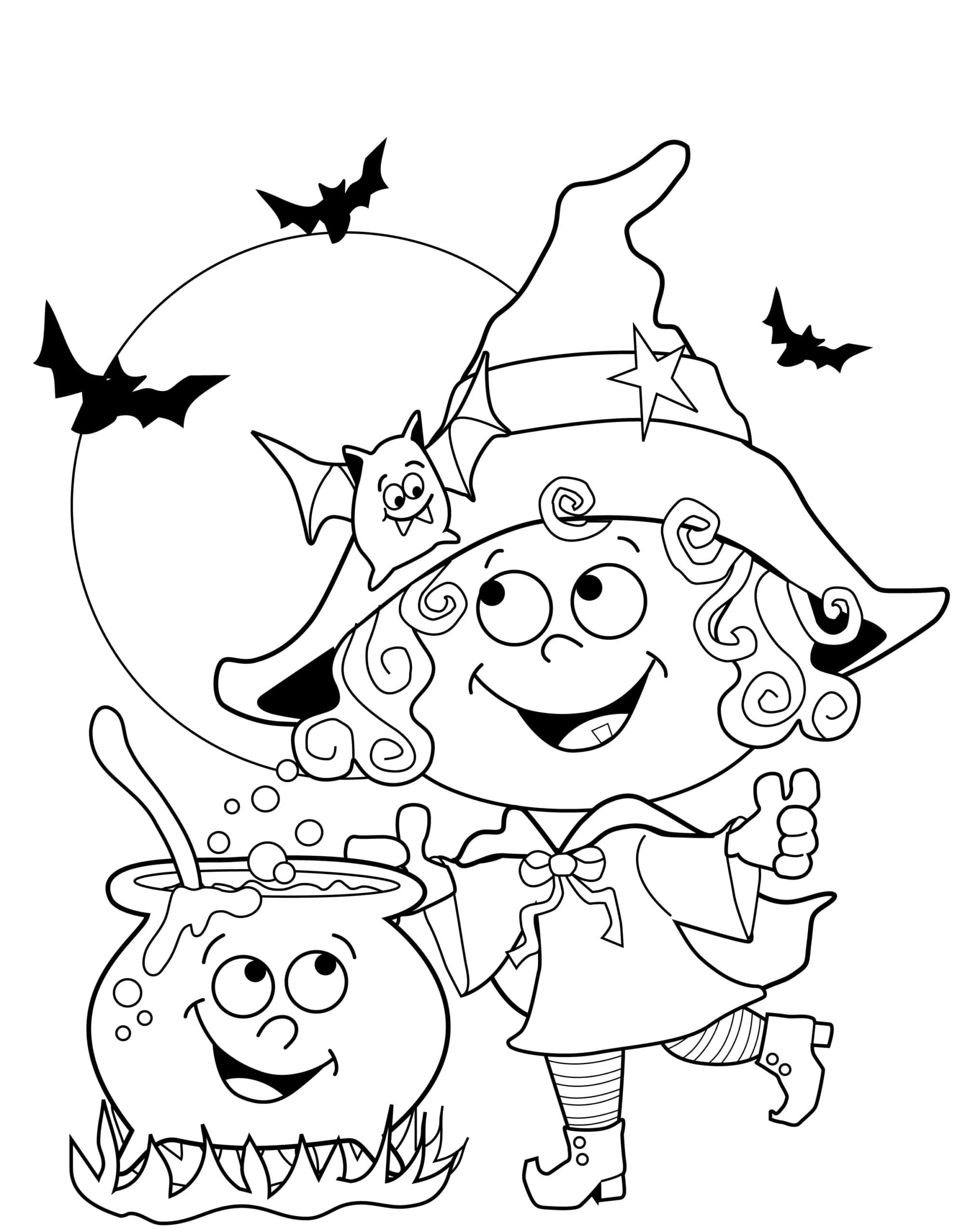 Tô màu Phù Thủy Halloween