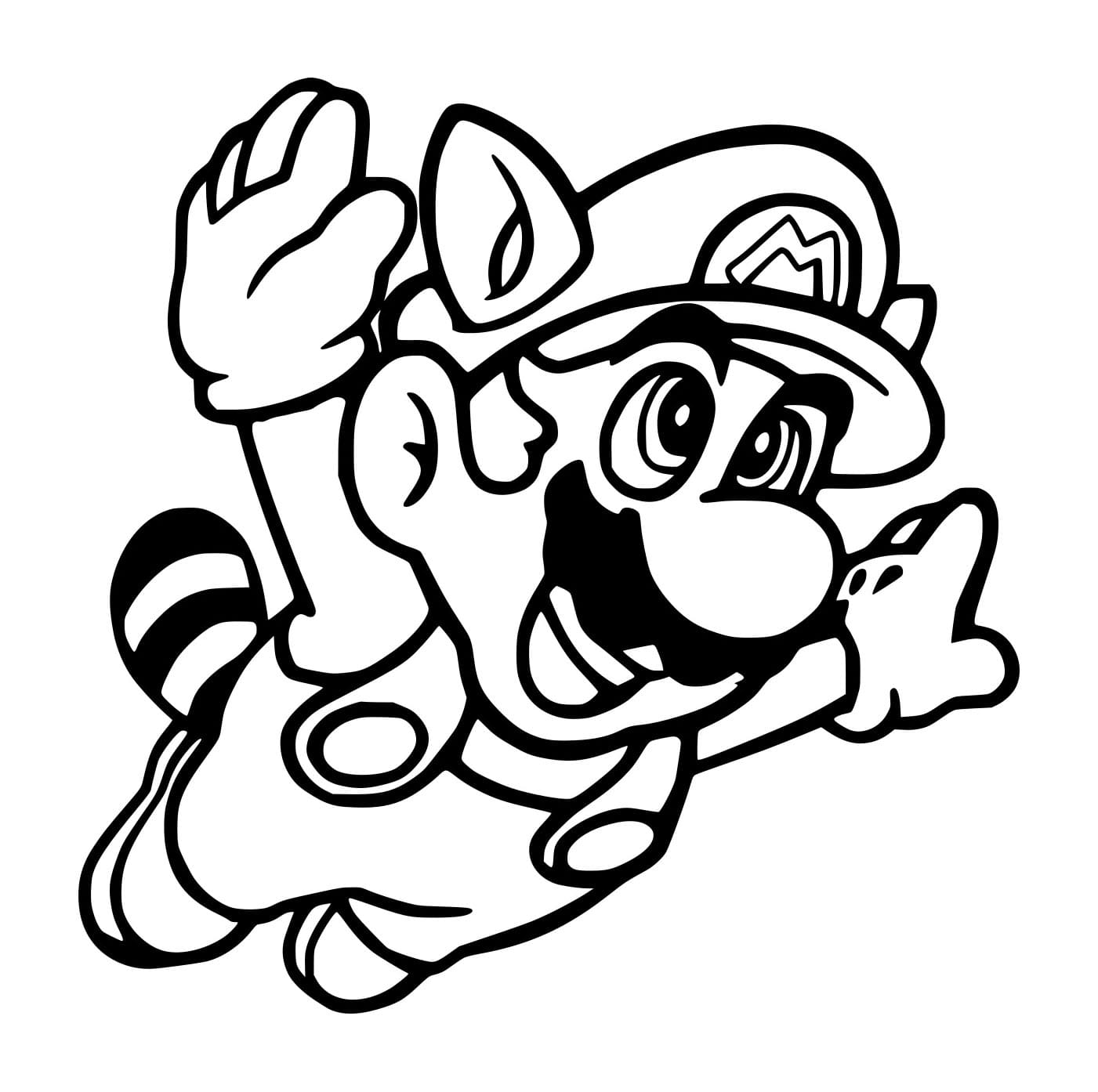 Tô màu Raccoon Mario Bay