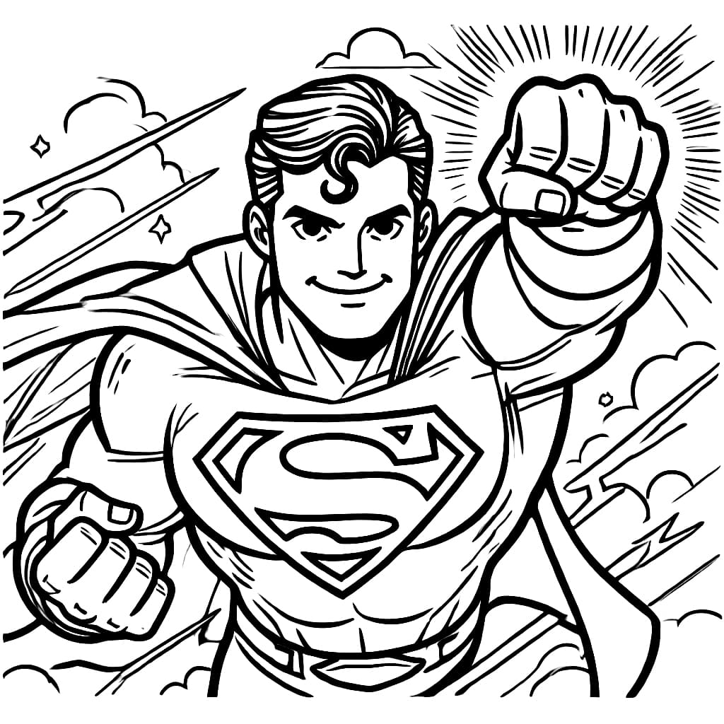 Tô màu Siêu Nhân Superman Mỉm Cười