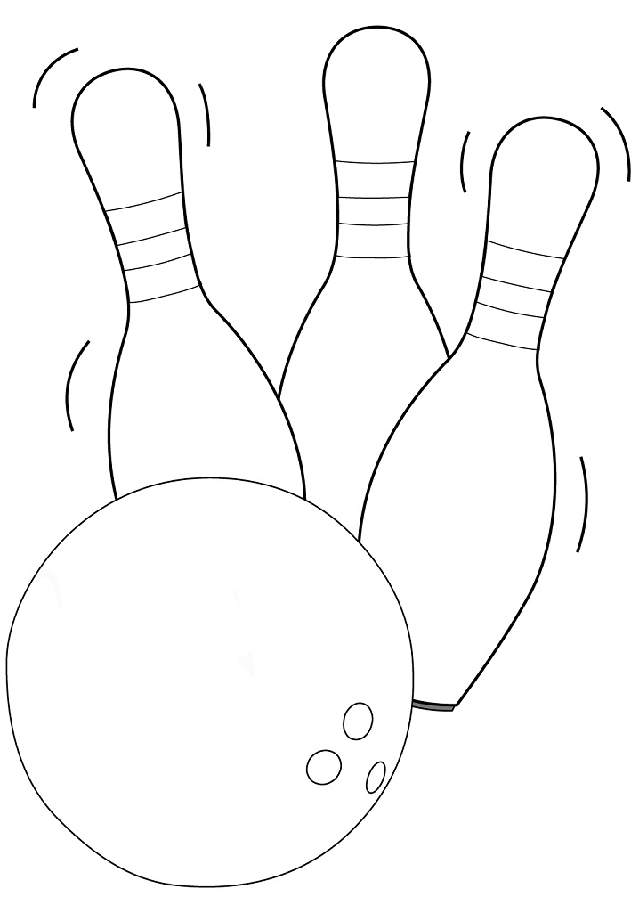 Tô màu bóng bowling lăn đổ ki