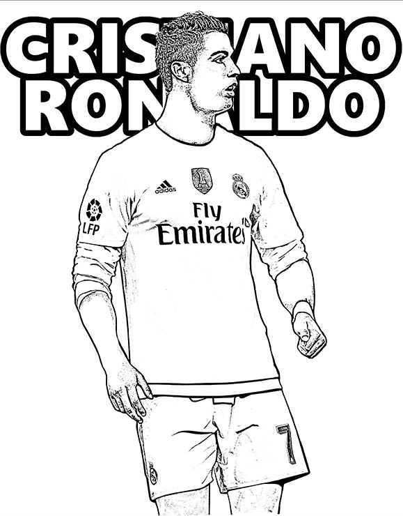 Tô màu cầu thủ bóng đá ronaldo