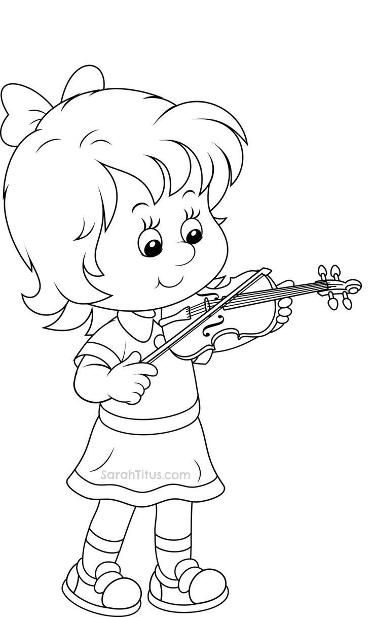 Tô màu cô bé đang đánh đàn violin