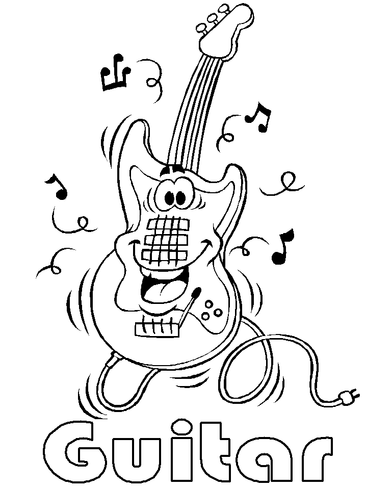 Tô màu đàn guitar nhảy múa
