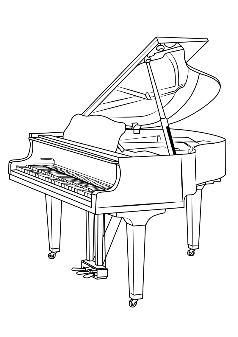 Tô màu đàn piano sắc nét