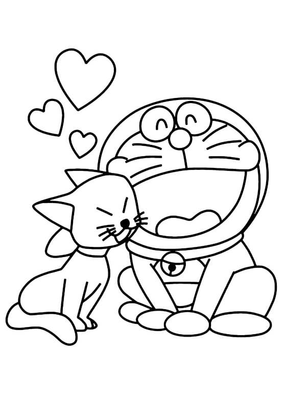 Tô màu doraemon và con mèo