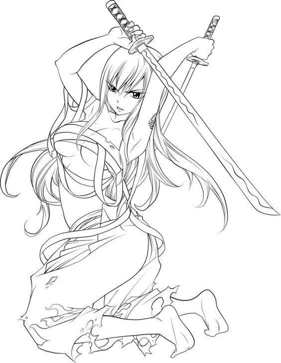 Tô màu erza samurai