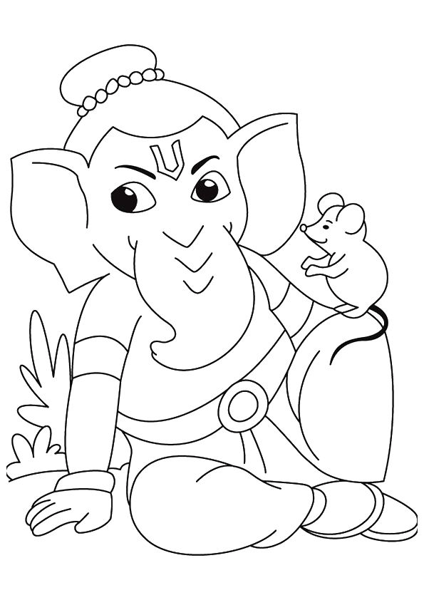 Tô màu ganesha và con chuột