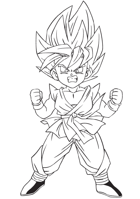 Tô màu goku nhỏ bé